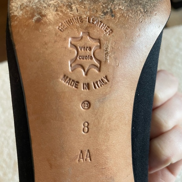 Vintage Amalfi Italian Leather Stiletto Heels in Black - Women’s Size 8 AA - Picture 6 of 7